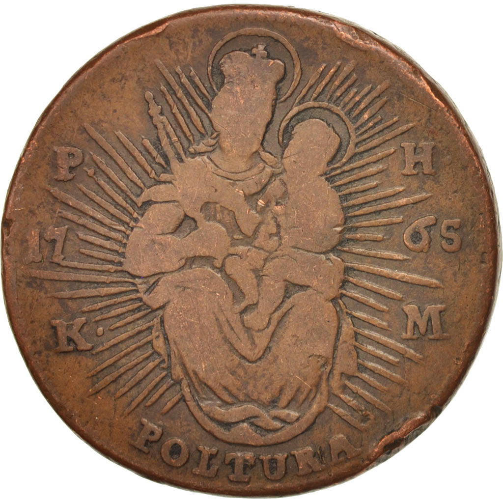 Hungary, Maria Theresia, Poltura, 1765, Kremnitz, F(12-15), Copper, KM:377.1