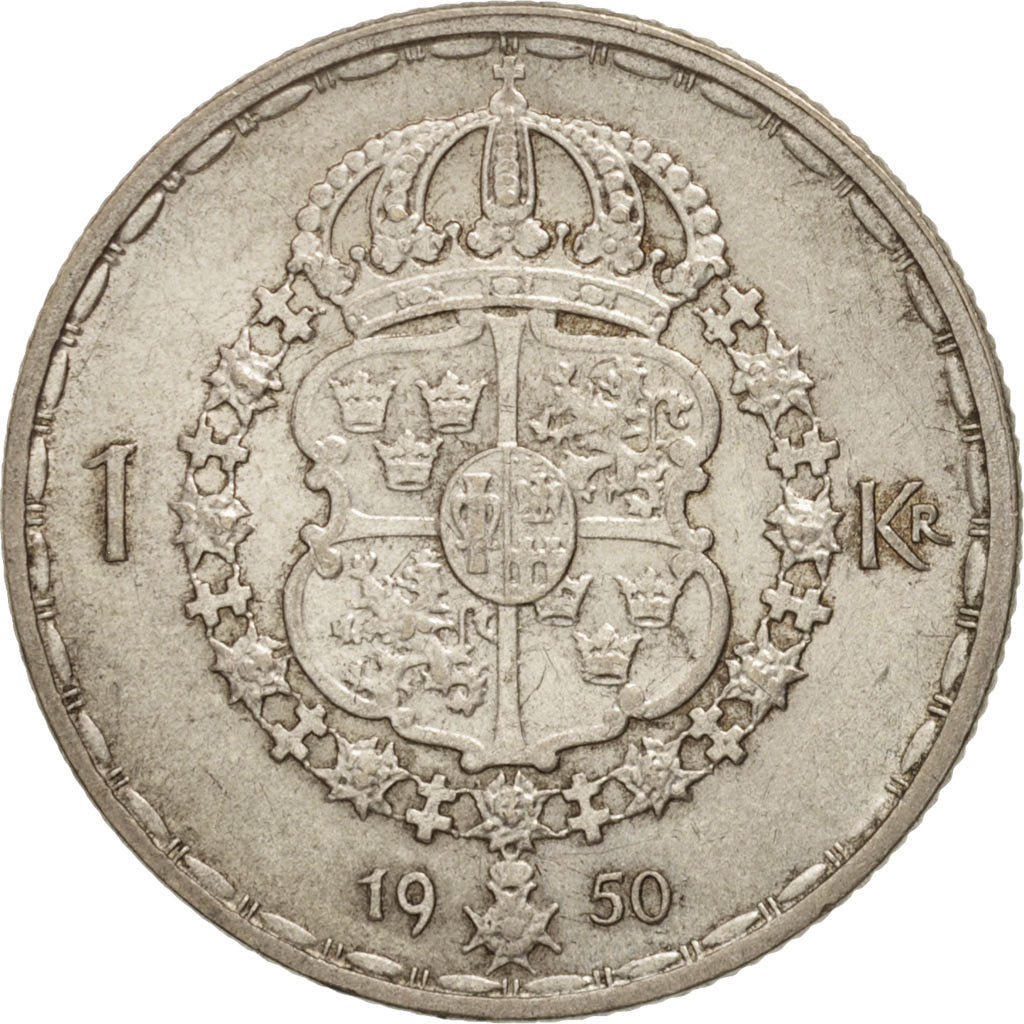 Monnaie, Suède, Gustaf V, Krona, 1950, Stockholm, SUP, Argent, KM:814