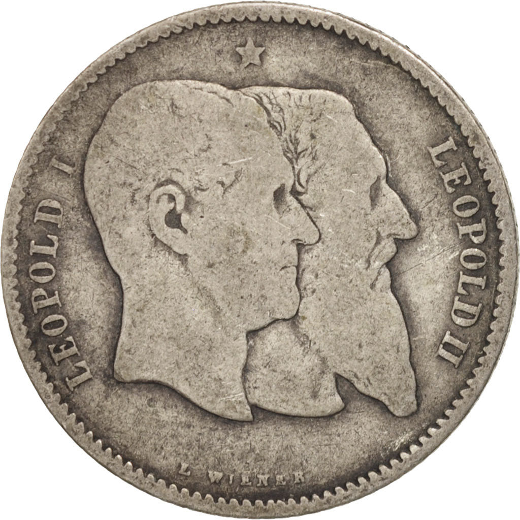 Coin, Belgium, Leopold II, Franc, 1880, F(12-15), Silver, KM:38