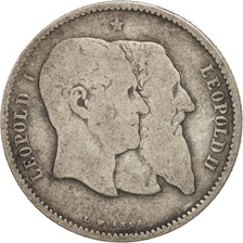 Coin, Belgium, Leopold II, Franc, 1880, F(12-15), Silver, KM:38