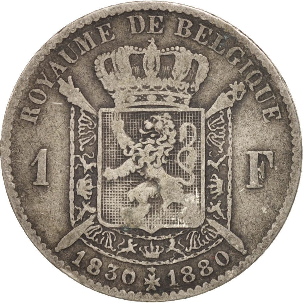 Coin, Belgium, Leopold II, Franc, 1880, F(12-15), Silver, KM:38