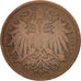 Monnaie, Autriche, Franz Joseph I, 2 Heller, 1894, TB, Bronze, KM:2801