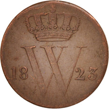 Niederlande, William I, 1/2 Cent, 1823, Brussels, S+, Copper, KM:51