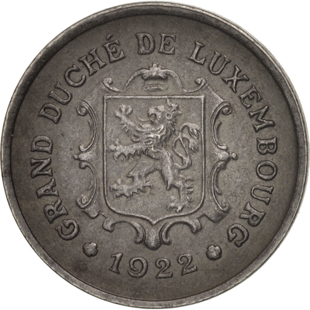 Luxembourg, Charlotte, 5 Centimes, 1922, AU(55-58), Iron, KM:30