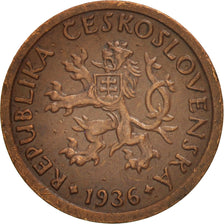 Tschechoslowakei, 10 Haleru, 1936, SS+, Bronze, KM:3