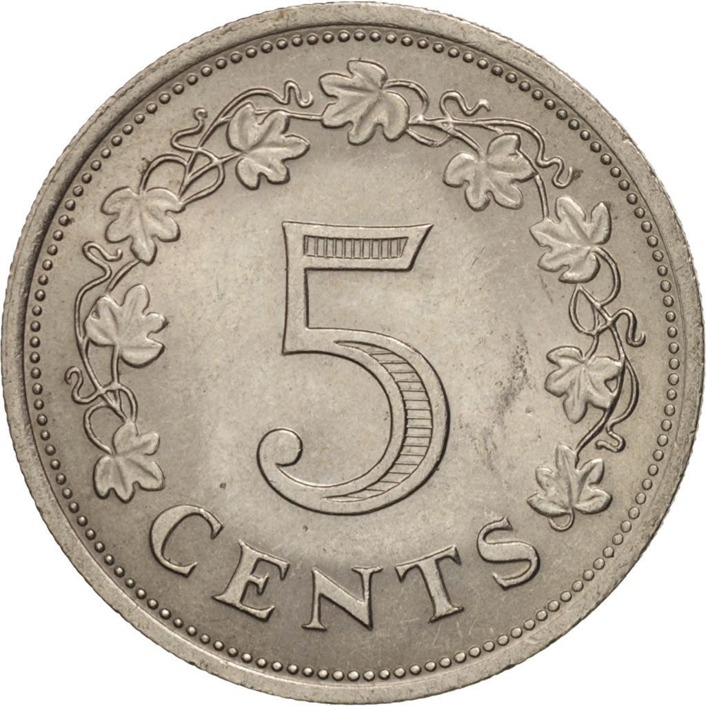 Moneta, Malta, 5 Cents, 1976, British Royal Mint, SPL-, Rame-nichel, KM:10