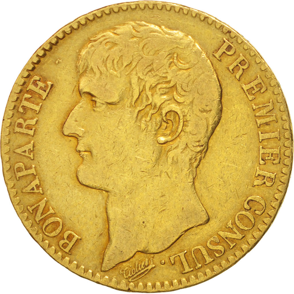 Coin, France, Napoléon I, 40 Francs, 1803, Paris, VF(30-35), Gold, KM:652