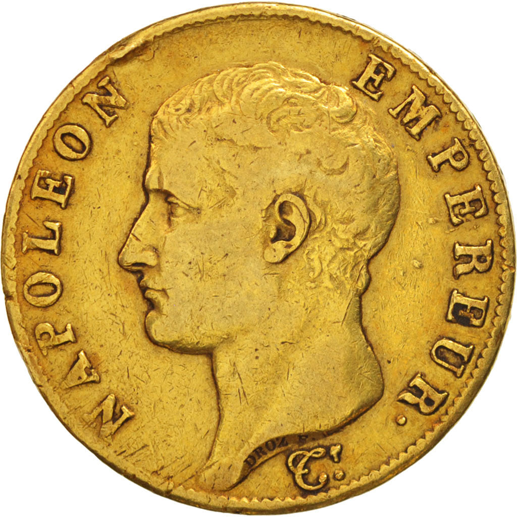 Moneta, Francia, Napoléon I, 40 Francs, 1806, Torino, MB+, Oro, KM:675.5