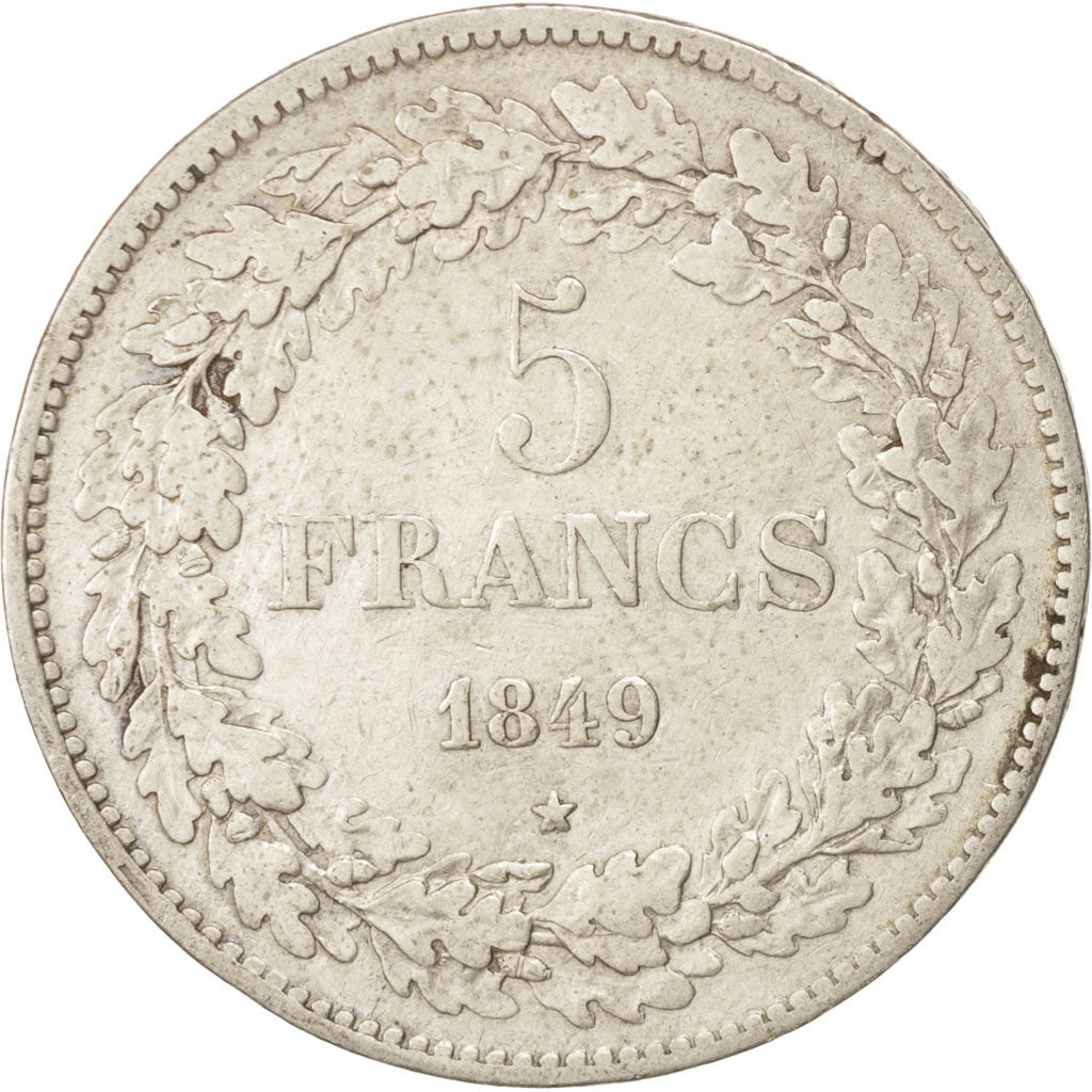 Coin, Belgium, Leopold I, 5 Francs, 5 Frank, 1849, VF(30-35), Silver, KM:3.2