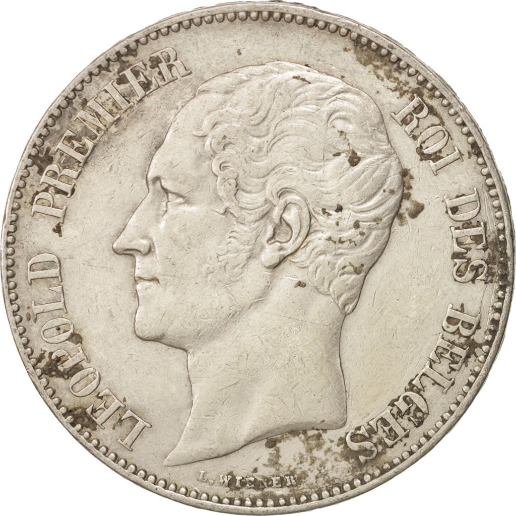 Moneta, Belgio, Leopold I, 5 Francs, 5 Frank, 1851, MB+, Argento, KM:17