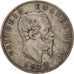 Münze, Italien, Vittorio Emanuele II, 5 Lire, 1872, Milan, S+, Silber, KM:8.3