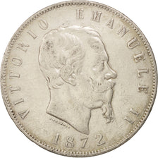 Coin, Italy, Vittorio Emanuele II, 5 Lire, 1872, Milan, EF(40-45), Silver
