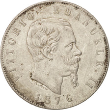 Monnaie, Italie, Vittorio Emanuele II, 5 Lire, 1876, Rome, TTB+, Argent, KM:8.4