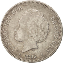 Spain, Alfonso XIII, 5 Pesetas, 1893, VF(30-35), Silver, KM:700