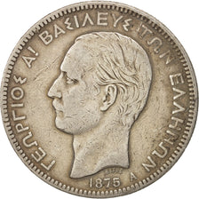 Coin, Greece, George I, 5 Drachmai, 1875, Paris, VF(20-25), Silver, KM:46