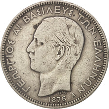 Greece, George I, 5 Drachmai, 1876, Paris, VF(20-25), Silver, KM:46