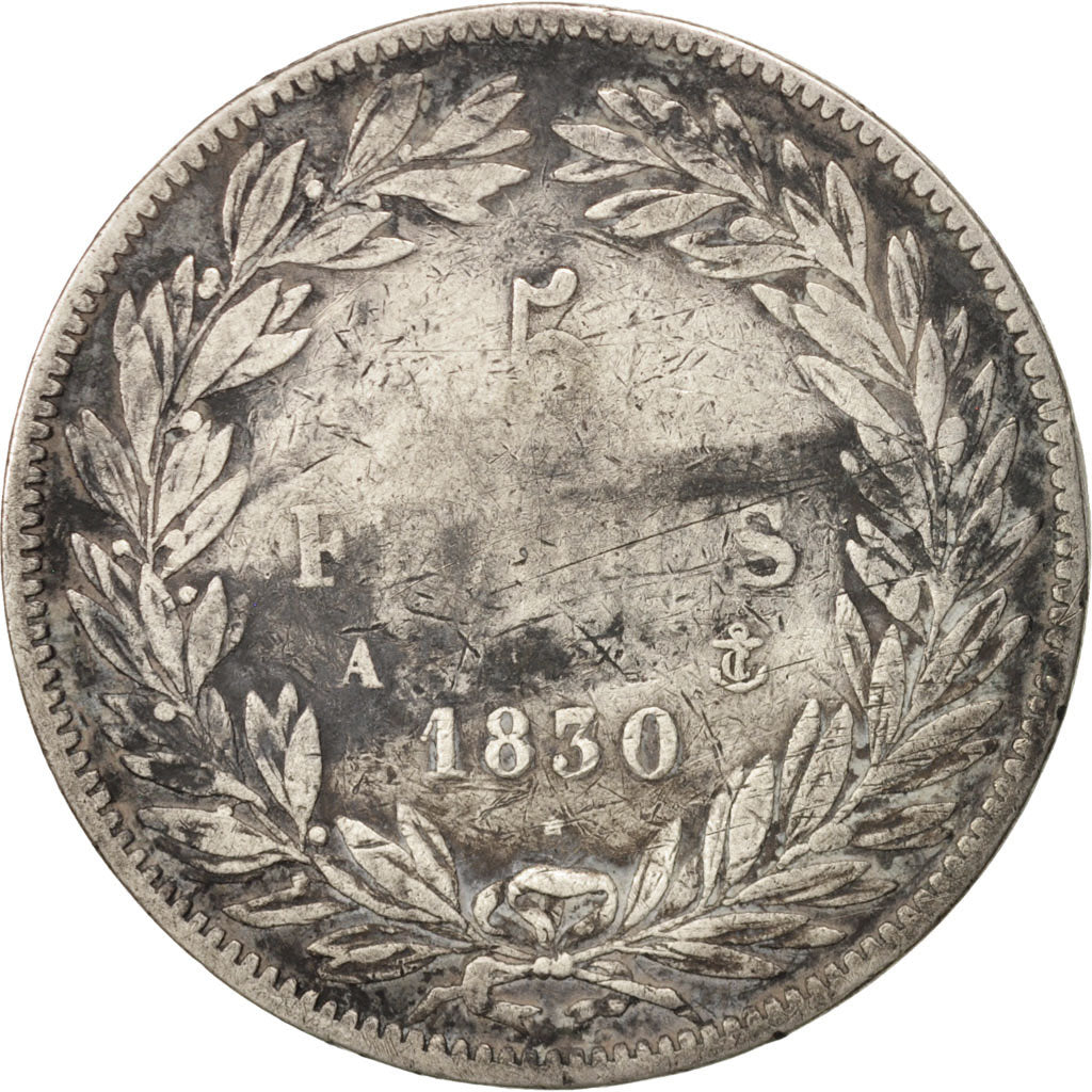 Coin, France, Louis-Philippe, 5 Francs, 1830, Paris, VF(20-25), Silver