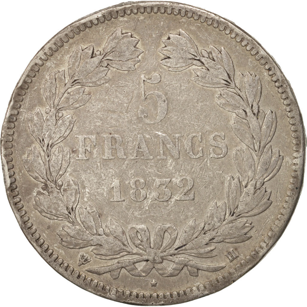 Coin, France, Louis-Philippe, 5 Francs, 1832, La Rochelle, VF(20-25), Silver