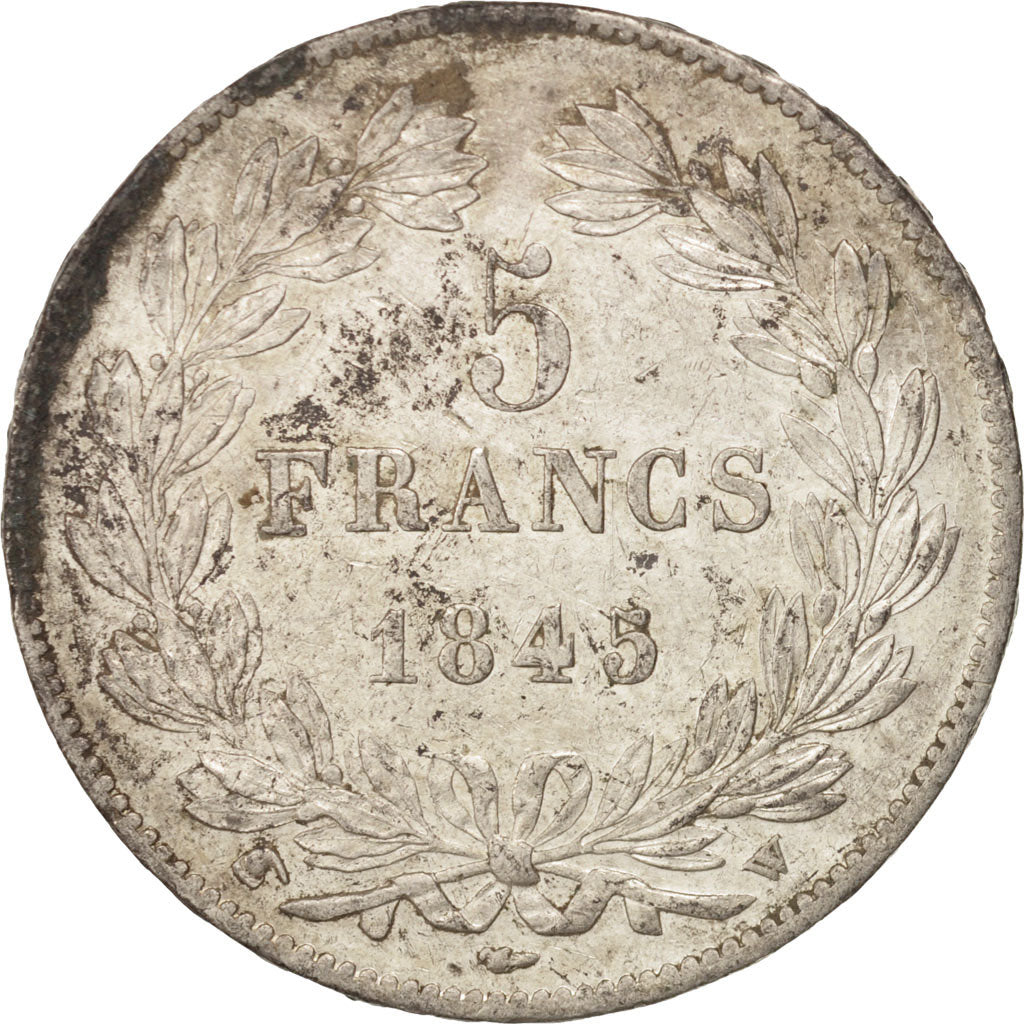 Moneta, Francia, Louis-Philippe, 5 Francs, 1845, Lille, BB+, Argento, KM:749.13