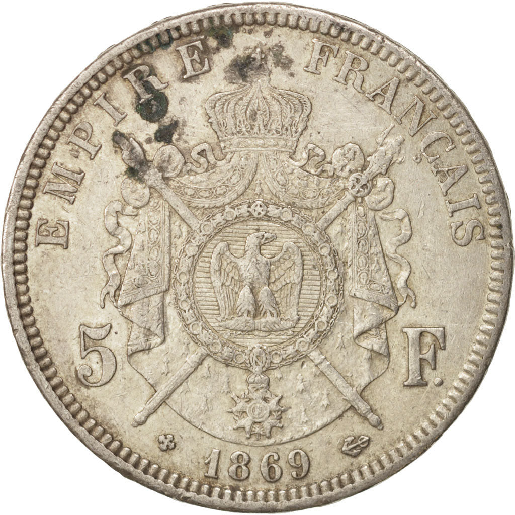 Coin, France, Napoléon III, 5 Francs, 1869, Strasbourg, EF(40-45), Silver