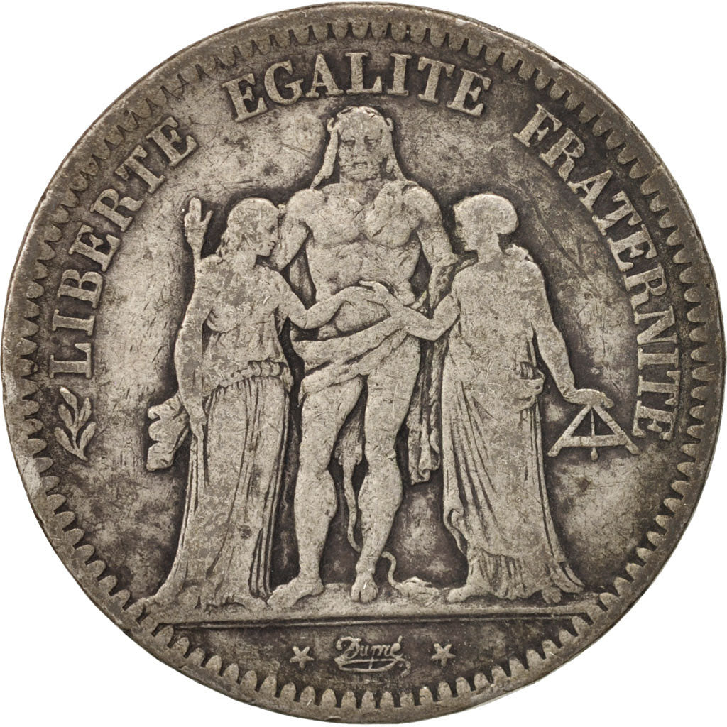 Coin, France, Hercule, 5 Francs, 1849, Strasbourg, VF(20-25), Silver, KM:756.2