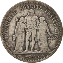 Coin, France, Hercule, 5 Francs, 1849, Strasbourg, VF(20-25), Silver, KM:756.2