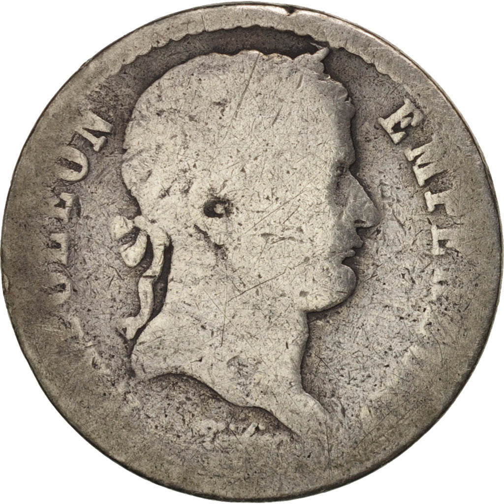 France, 1/2 Franc, 1810, Paris, F(12-15), Silver, KM:691.1, Gadoury:399