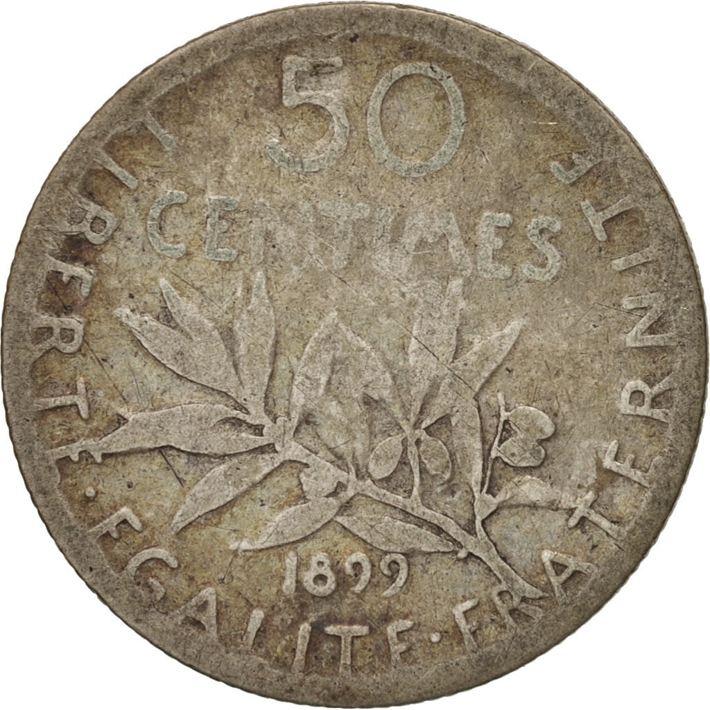 Coin, France, Semeuse, 50 Centimes, 1899, Paris, F(12-15), Silver, KM:854