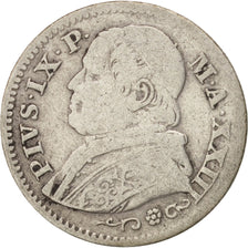Munten, Italiaanse staten, PAPAL STATES, Pius IX, 10 Soldi, 50 Centesimi, 1869