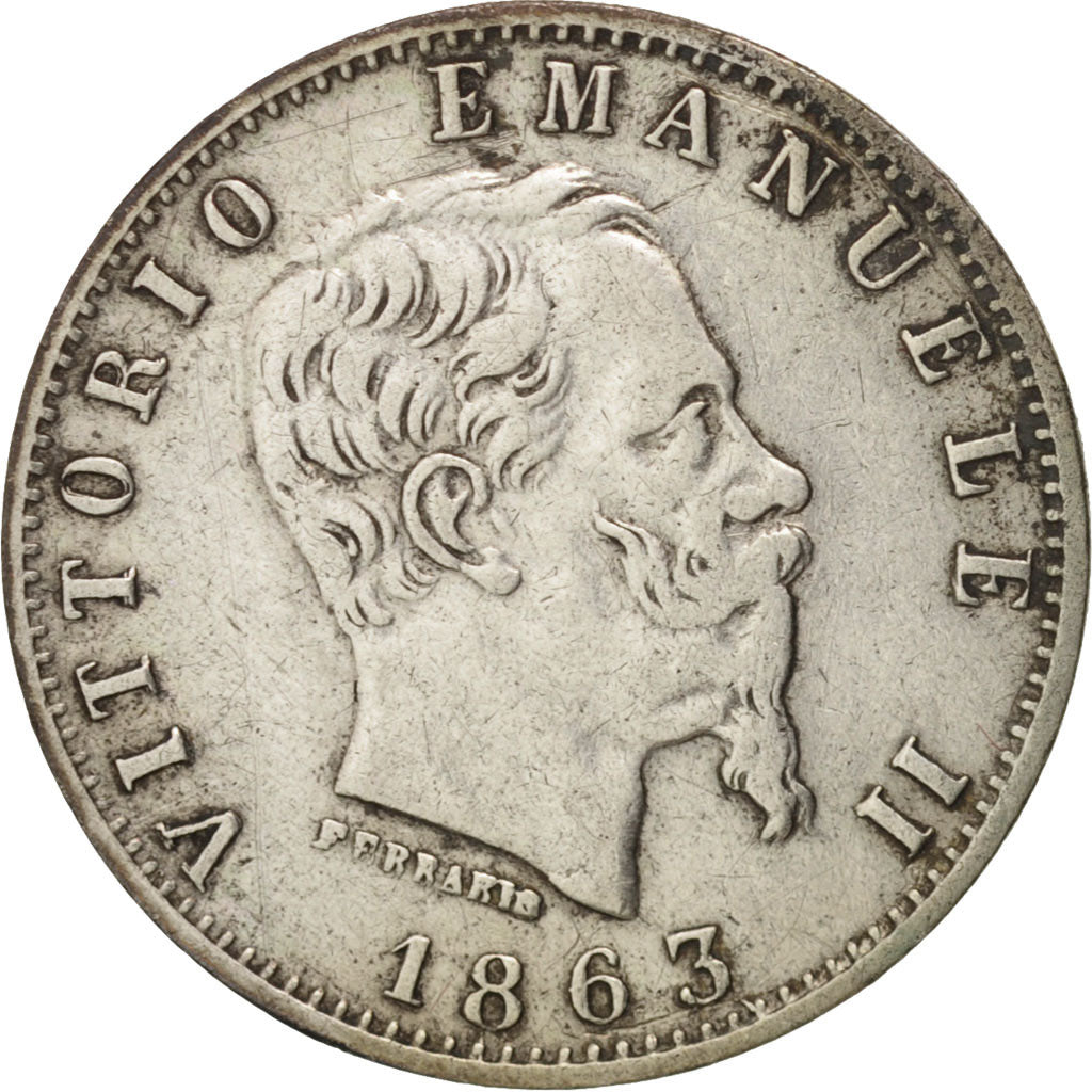 Coin, Italy, Vittorio Emanuele II, 20 Centesimi, 1863, Milan, EF(40-45), Silver