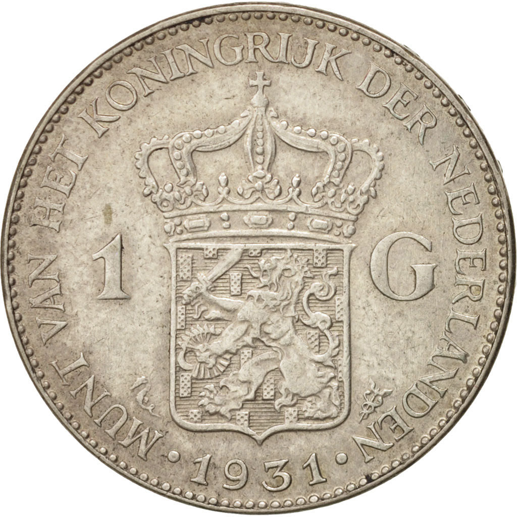 Netherlands, Wilhelmina I, Gulden, 1931, EF(40-45), Silver, KM:161.1