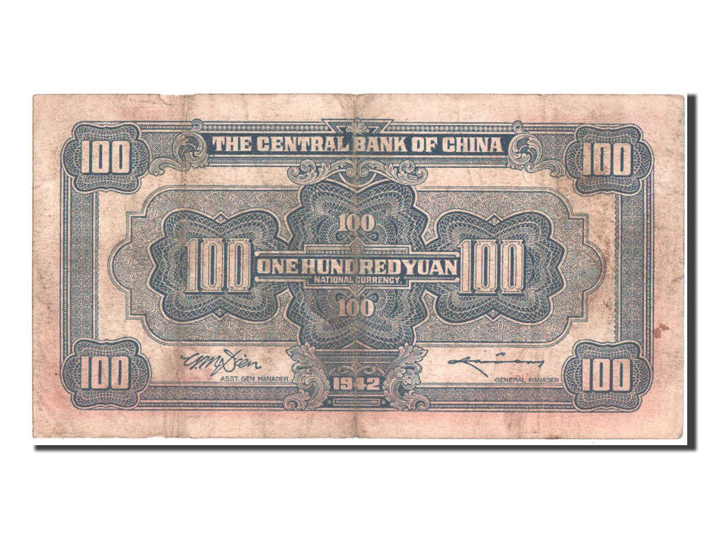 Billete, 100 Yüan, 1942, China, BC+