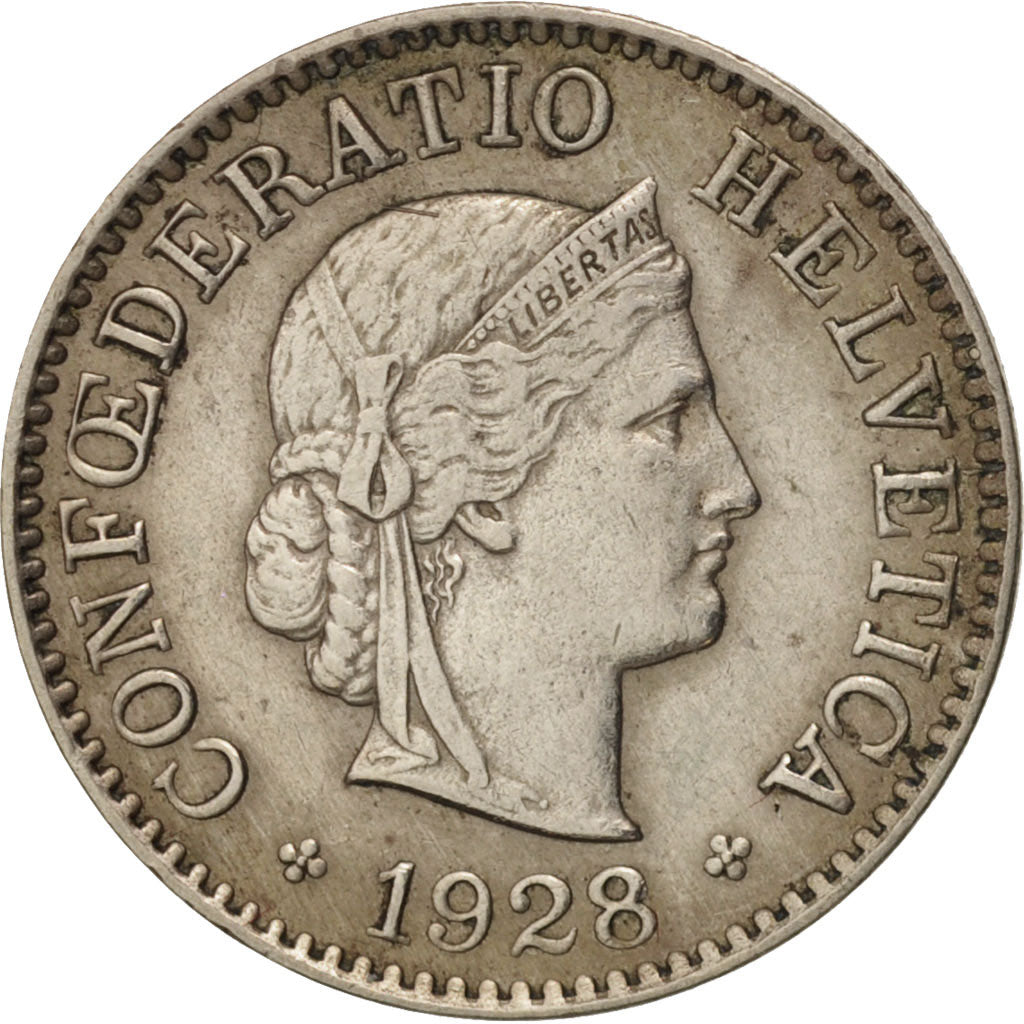 Coin, Switzerland, 5 Rappen, 1928, Bern, EF(40-45), Copper-nickel, KM:26