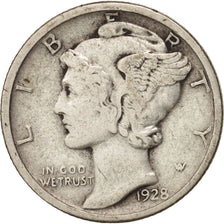Moneda, Estados Unidos, Mercury Dime, Dime, 1928, U.S. Mint, Philadelphia, BC+