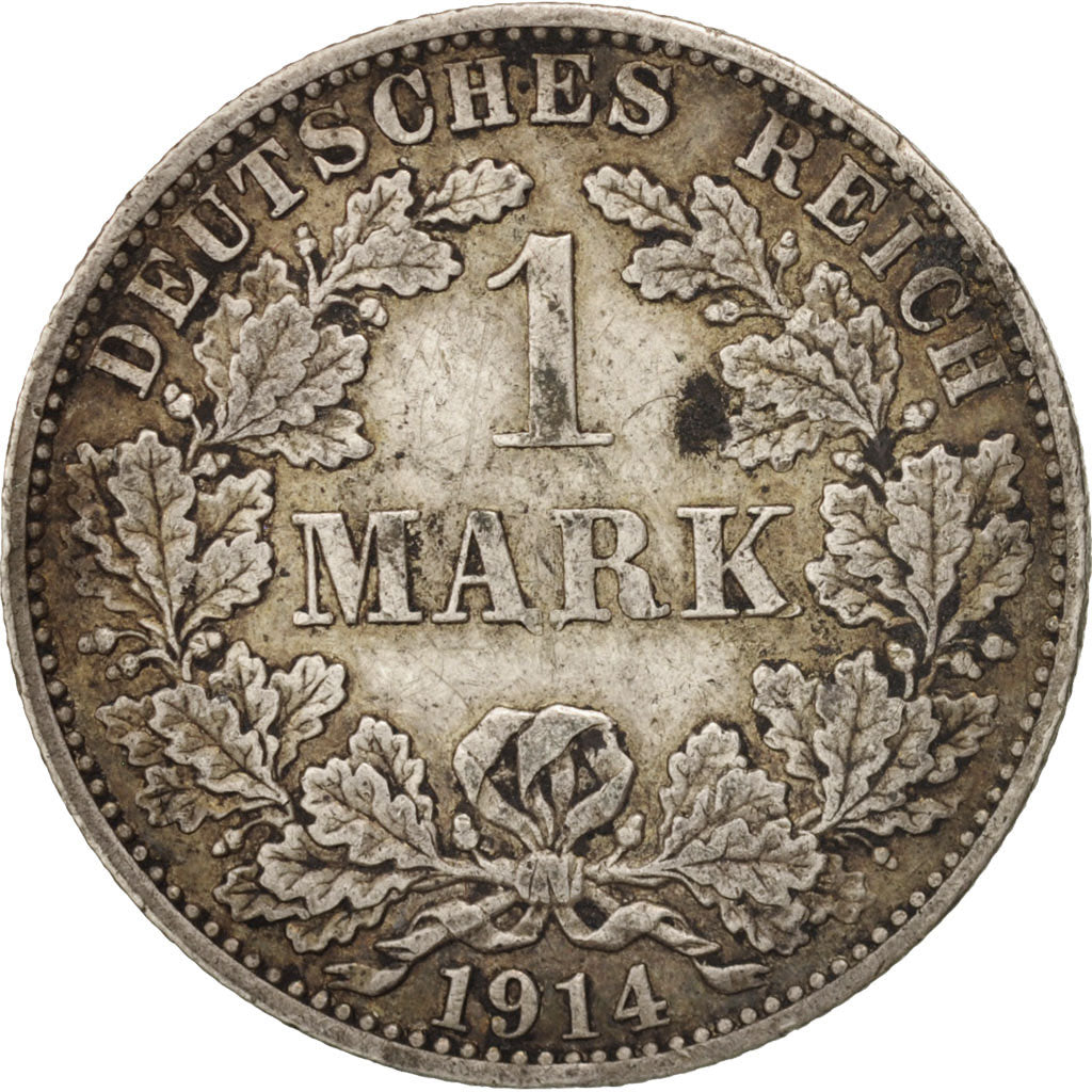 Coin, GERMANY - EMPIRE, Wilhelm II, Mark, 1914, Berlin, AU(50-53), Silver, KM:14