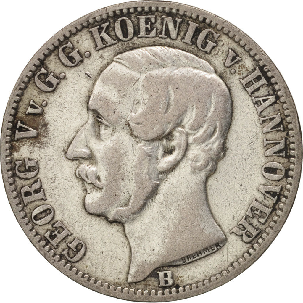 German States, HANNOVER, Georg V, 1/6 Thaler, 1859, EF(40-45), Silver, KM:238