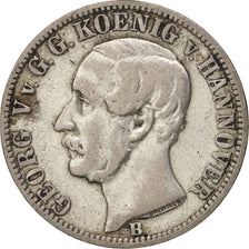 German States, HANNOVER, Georg V, 1/6 Thaler, 1859, EF(40-45), Silver, KM:238
