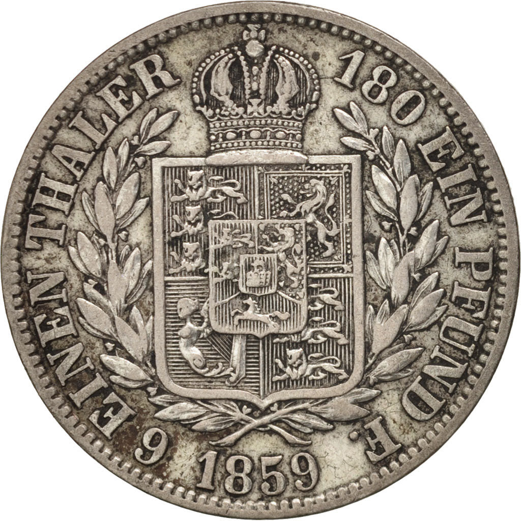 German States, HANNOVER, Georg V, 1/6 Thaler, 1859, EF(40-45), Silver, KM:238
