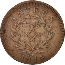 Moneta, STATI FRANCESI, ANTWERP, 10 Centimes, 1814, Anvers, MB+, Bronzo, KM:7.2