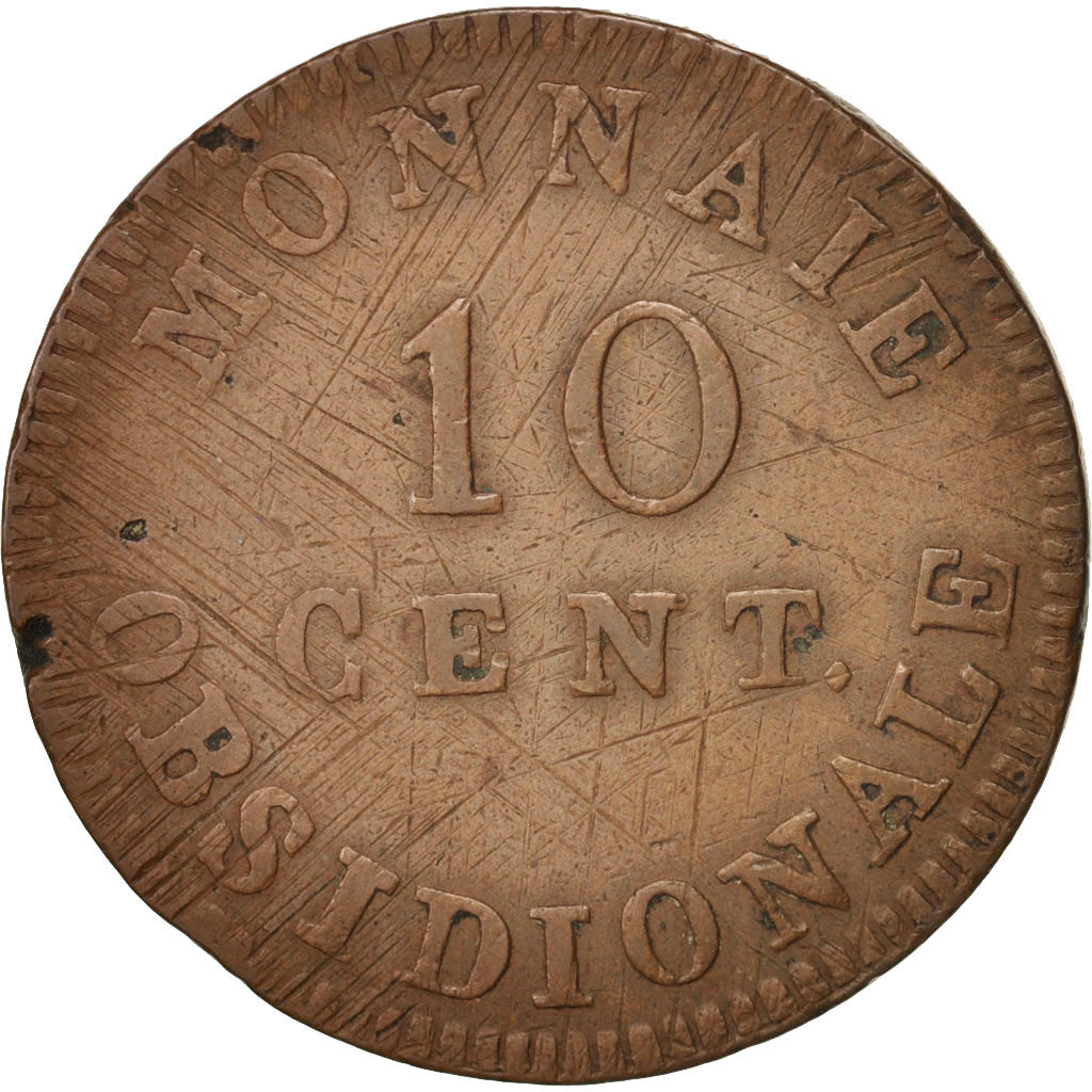 Moneta, STATI FRANCESI, ANTWERP, 10 Centimes, 1814, Anvers, MB+, Bronzo, KM:7.2