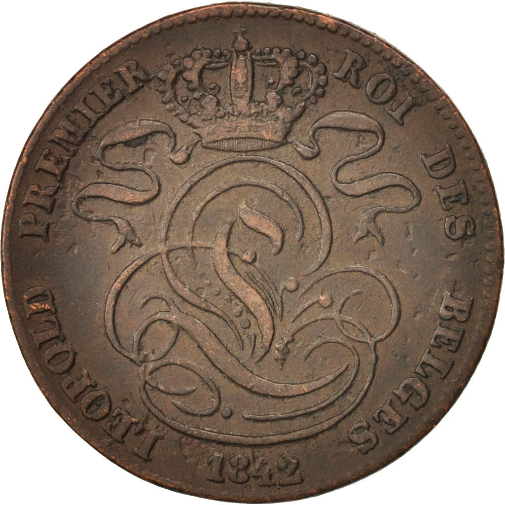 Coin, Belgium, Leopold I, 5 Centimes, 1842, EF(40-45), Copper, KM:5.1