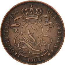 Belgium, Leopold II, Centime, 1902, AU(50-53), Copper, KM:34.1