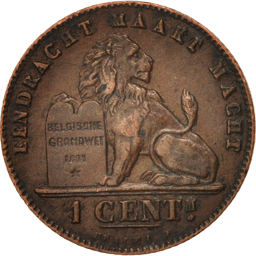 Belgium, Leopold II, Centime, 1902, AU(50-53), Copper, KM:34.1