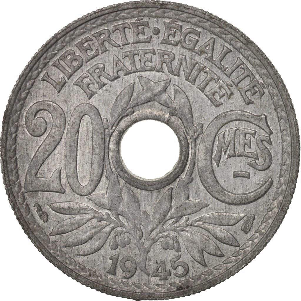 Coin, France, Lindauer, 20 Centimes, 1945, MS(60-62), Zinc, KM:907.1
