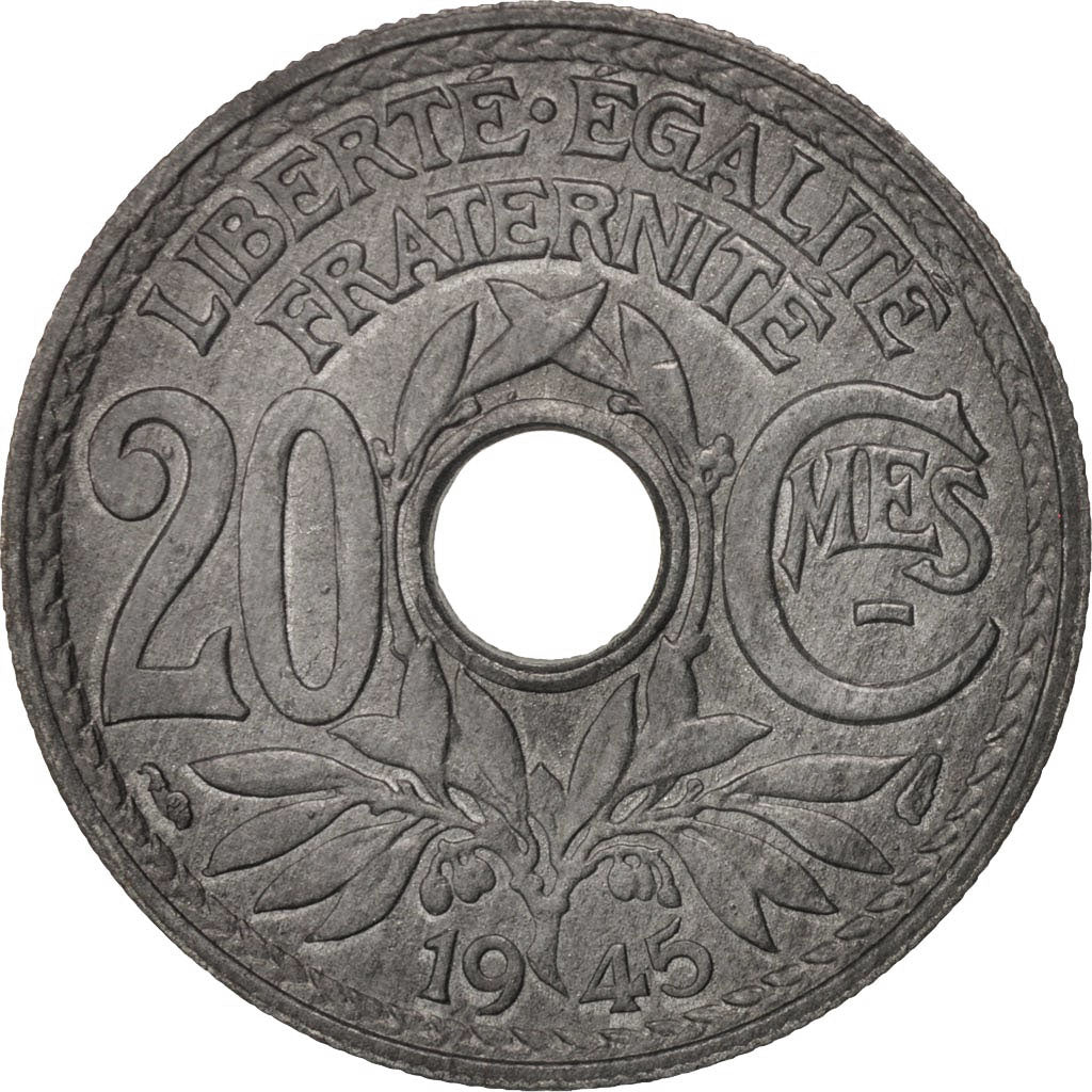 Coin, France, Lindauer, 20 Centimes, 1945, MS(60-62), Zinc, KM:907.1