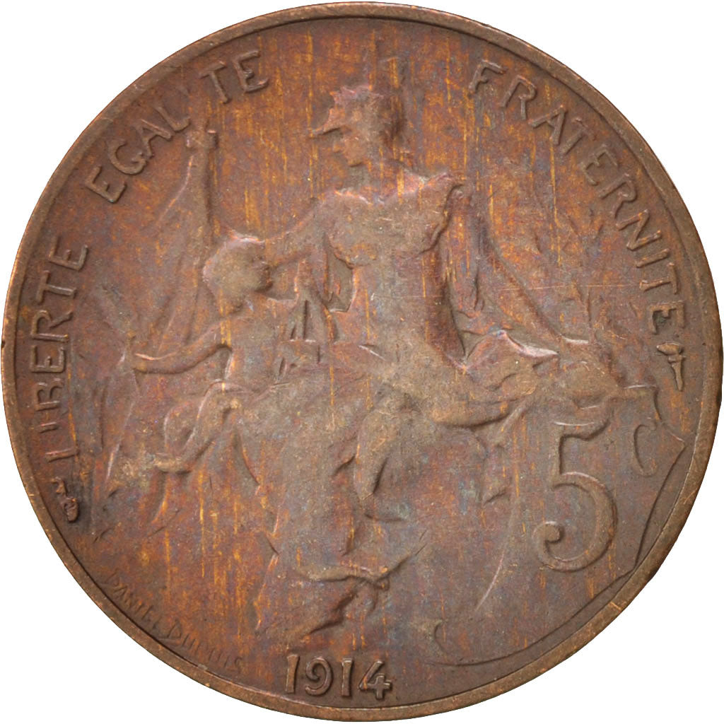 Coin, France, Dupuis, 5 Centimes, 1914, Paris, AU(50-53), Bronze, KM:842