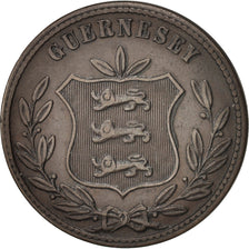 Guernsey, 8 Doubles, 1874, Heaton, Birmingham, SS+, Bronze, KM:7