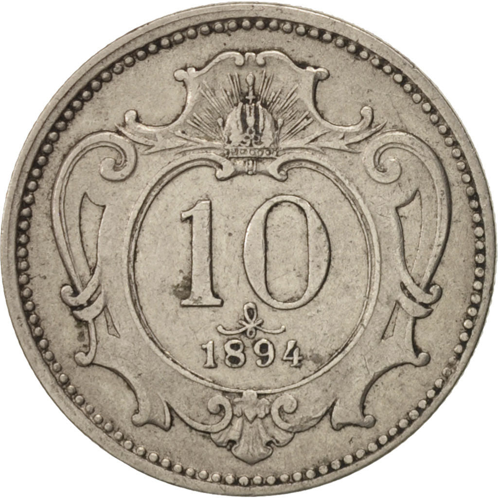Austria, Franz Joseph I, 10 Heller, 1894, AU(50-53), Nickel, KM:2802