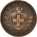 Munten, Zwitserland, 2 Rappen, 1850, ZF, Bronze, KM:4.1