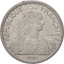 FRENCH INDO-CHINA, 20 Cents, 1945, Paris, SS+, Aluminium, KM:29.1
